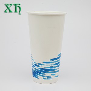 22oz dubbele PE waterdichte recyclebare koude drank papieren waterbekers groothandel